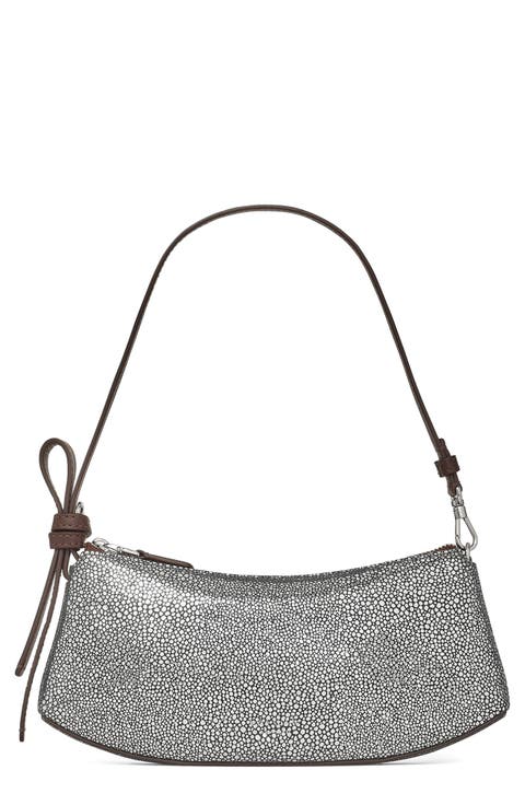 Loop Metallic Dot Leather Shoulder Bag