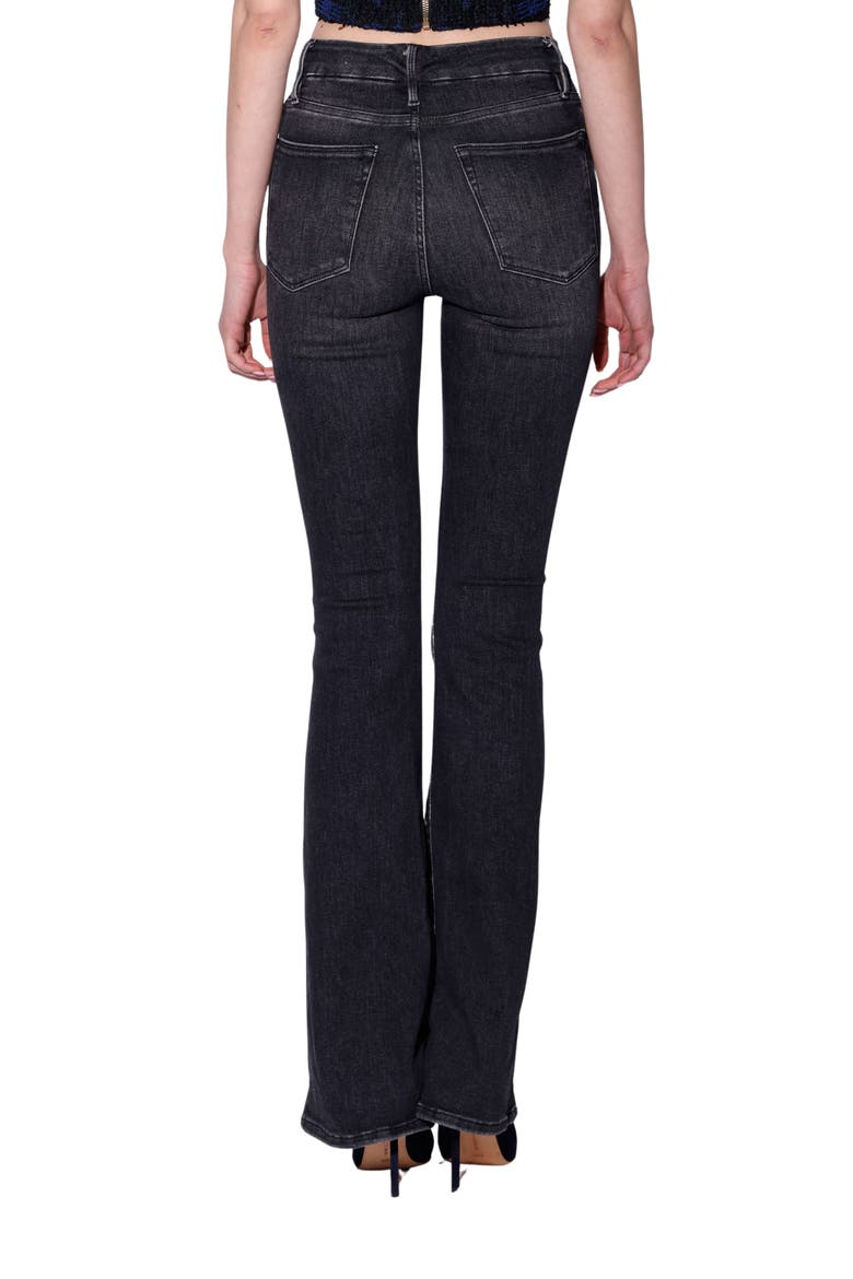 Icon High Rise Flare Stretch Jeans, Alternate, color, BLACK WASH