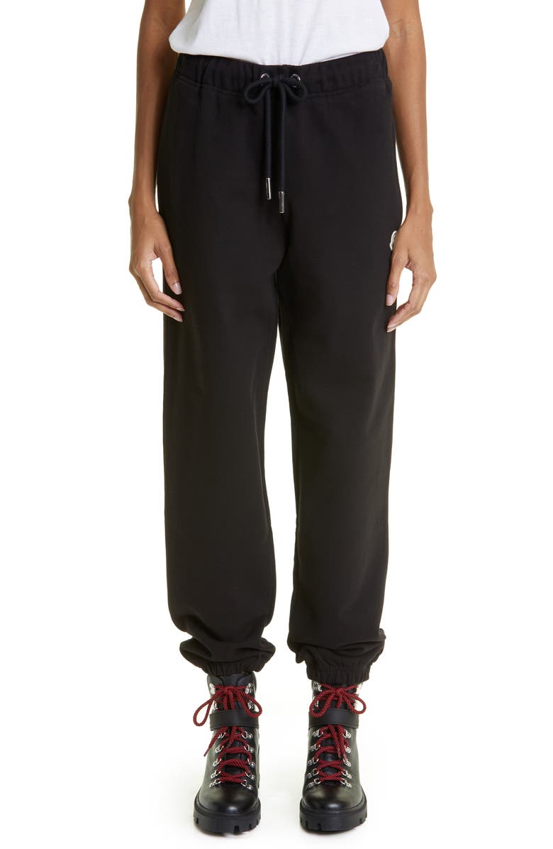 Moncler Logo Cotton Fleece Joggers, Main, color,