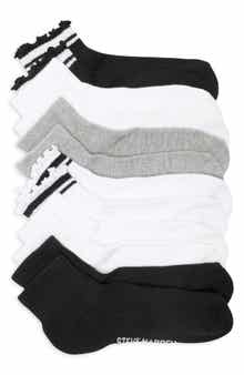 Steve Madden Assorted 6-Pack Varsity Stripe & Lettuce Edge Ankle Socks
