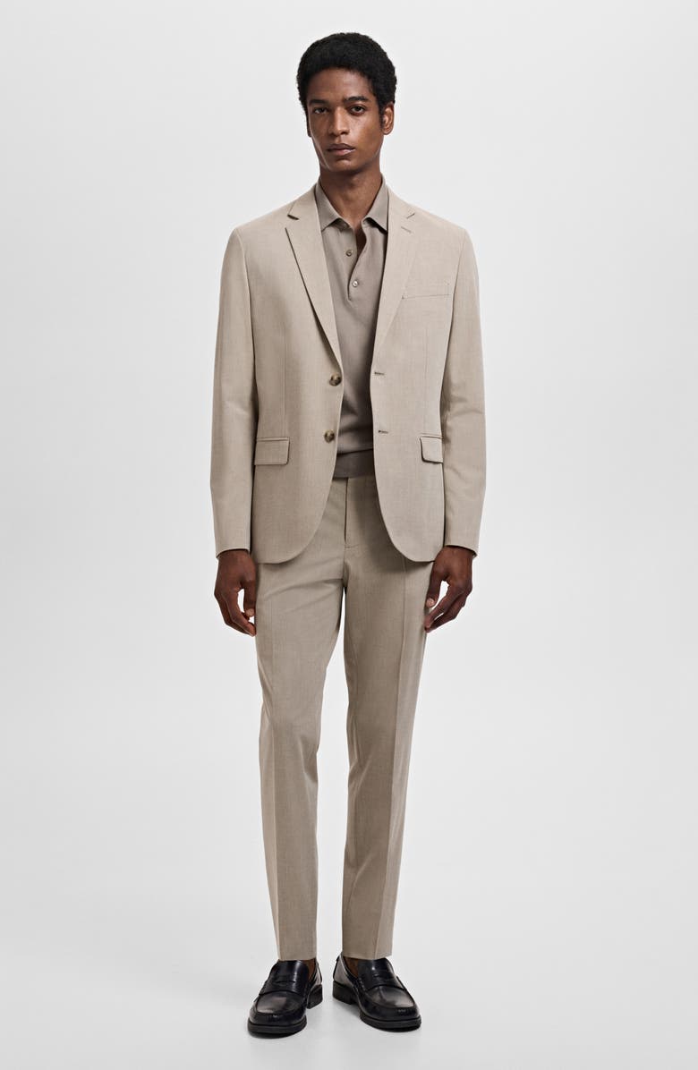 MANGO Slim Fit Suit Jacket, Alternate, color, Sand
