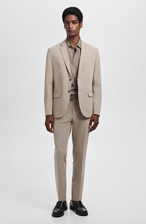 Mango Slim Fit Suit Jacket In Neutral