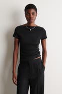 COS Slim Boat-neck Cotton T-shirt