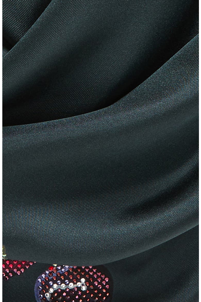 Cherry Print Square Silk Scarf, Alternate, color, IVY