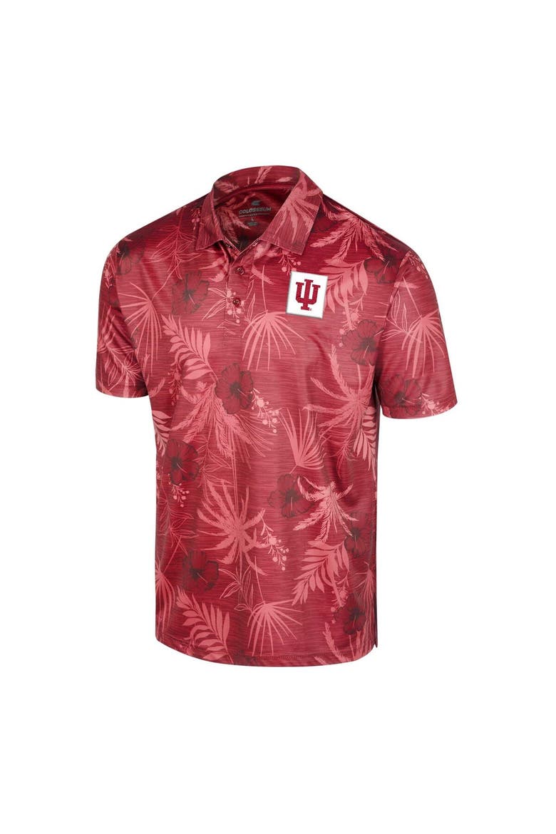 Men's Colosseum Crimson Indiana Hoosiers Big & Tall Palms Polo, Alternate, color, Crimson