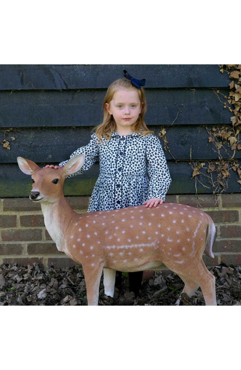 Rachel Riley Navy Floral Button-Front Dress, Alternate, color, Navy
