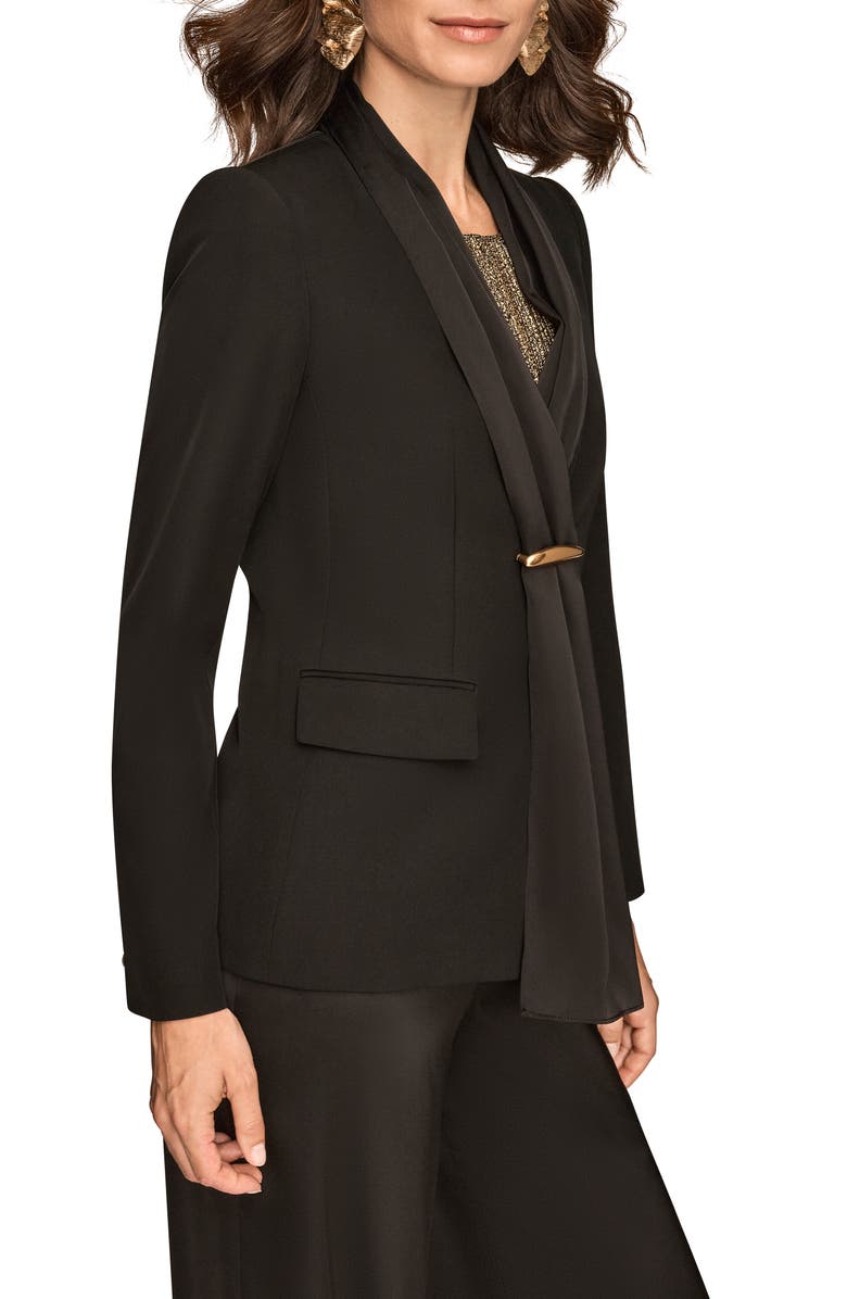 Donna Karan New York Mixed Media Jacket, Alternate, color, Black