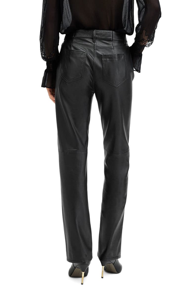 Saige Leather Pants, Alternate, color, BLACK