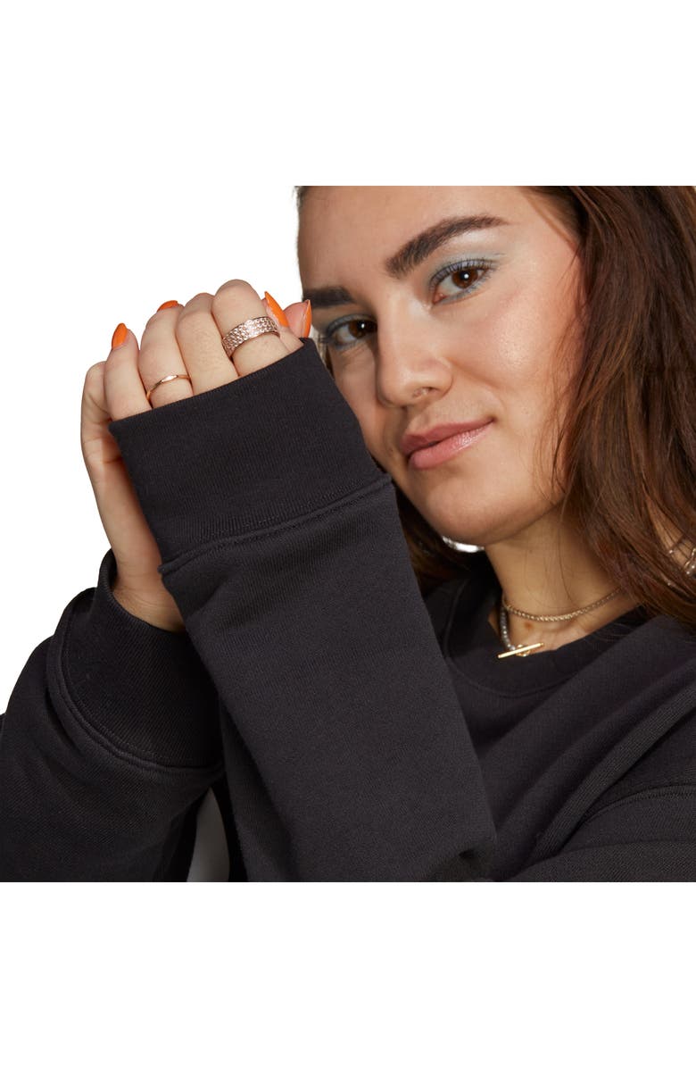 adidas Trefoil Logo Crewneck Cotton Sweatshirt, Alternate, color, 