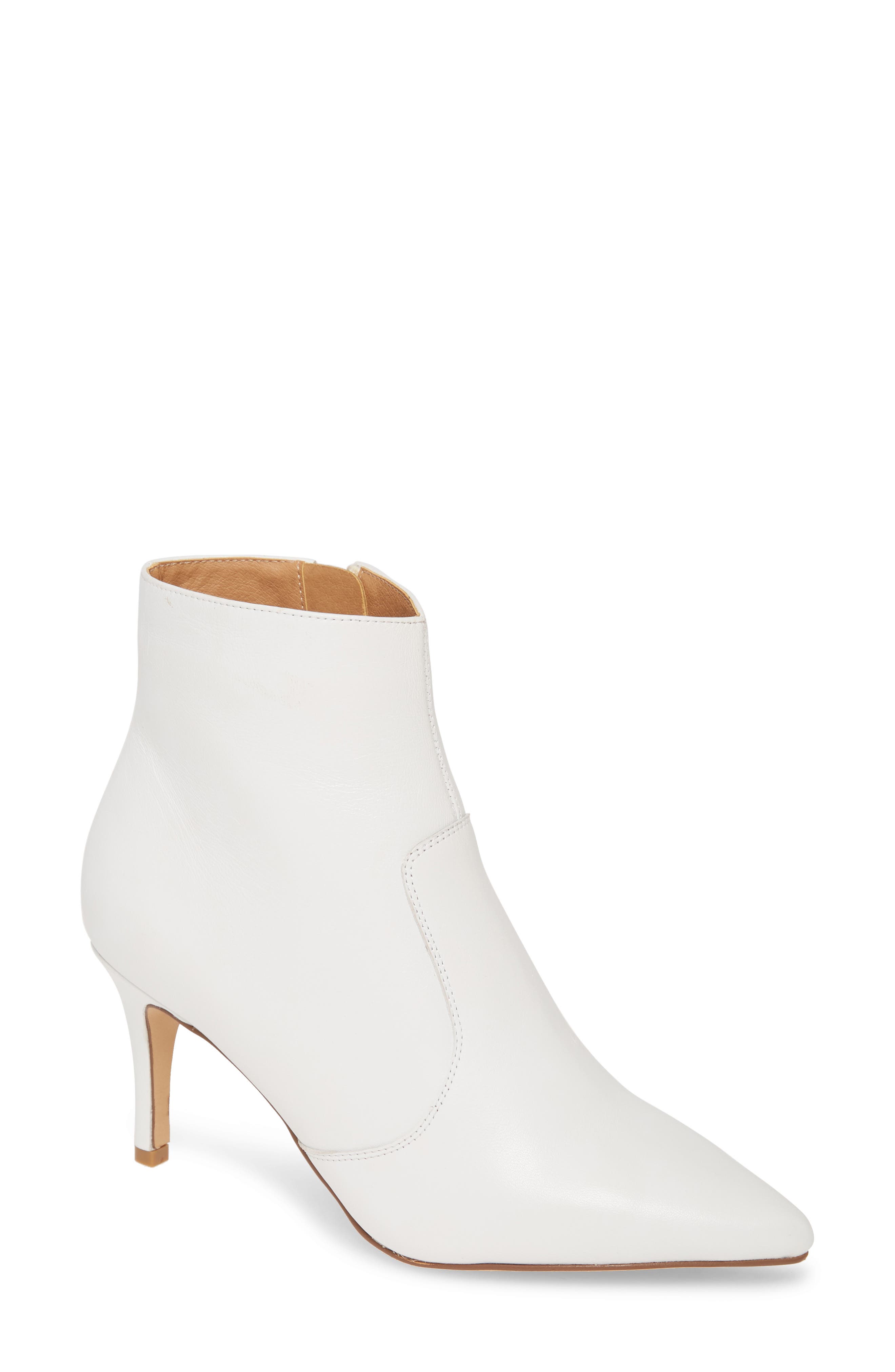 Ashlee Pointed Toe Bootie, Main, color, WHITE LEATHER