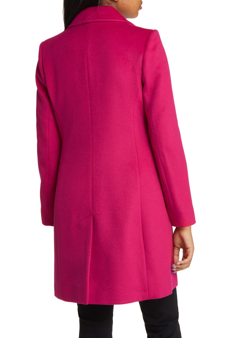 Reefer Single Breasted Wool Blend Twill Jacket, Alternate, color, MAGENTA