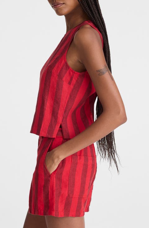 Tie-Back Linen Shell Top