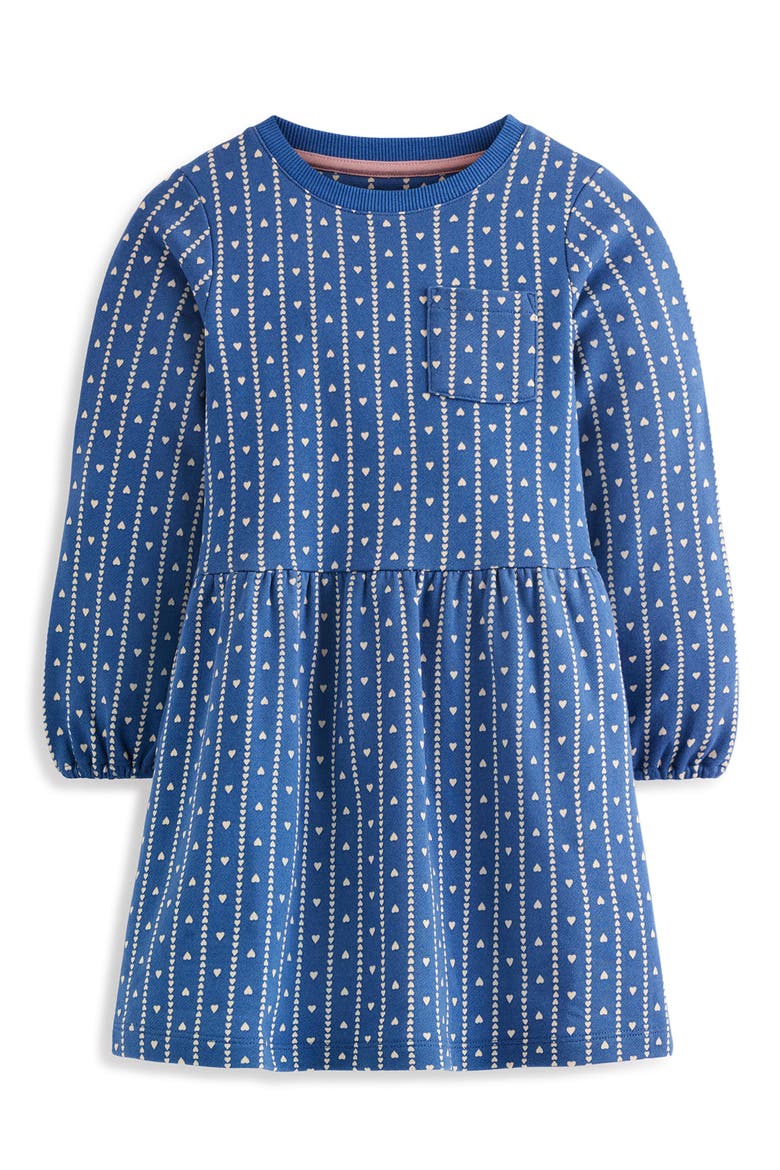 Kids' Loopback Sweatshirt Dress, Main, color, LINEAR HEART