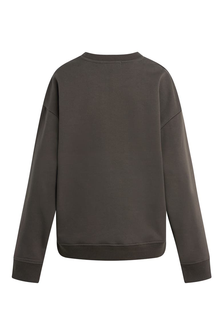 Collegiate Cotton Blend Sweatshirt, Alternate, color, COFFEE/ GARDENIA