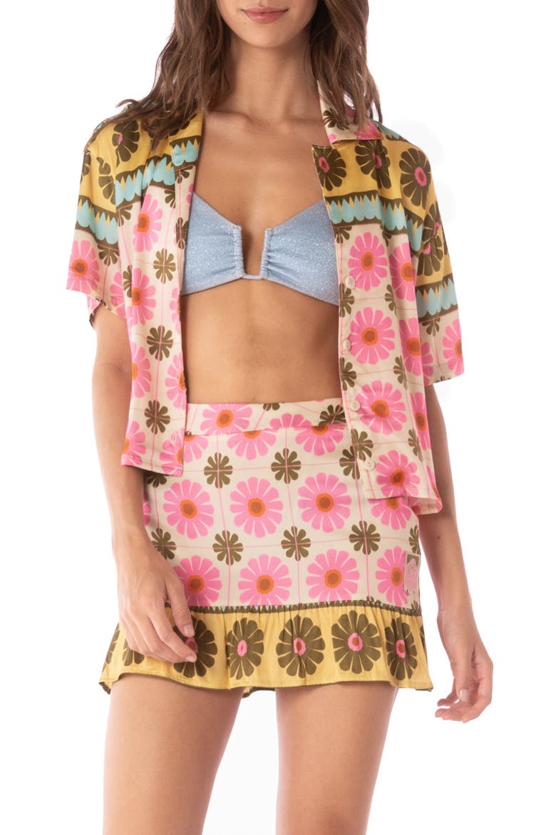 Octavia Crop Cover-Up Shirt, Alternate, color, OPEN WHITE