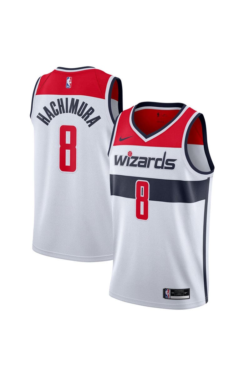 Nike Men's Nike Rui Hachimura White Washington Wizards 2020/21 Swingman Jersey - Association Edition, Main, color,