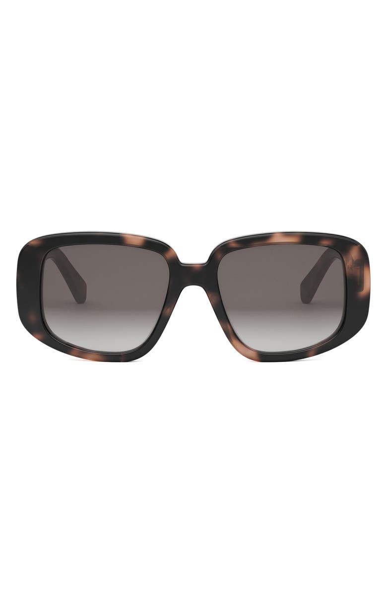 CELINE Bold 3 Dots 55mm Geometric Sunglasses, Main, color, Havana / Gradient Roviex