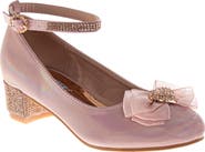 Badgley Mischka Collection Kids' Crystal Heart Ankle Strap Pump