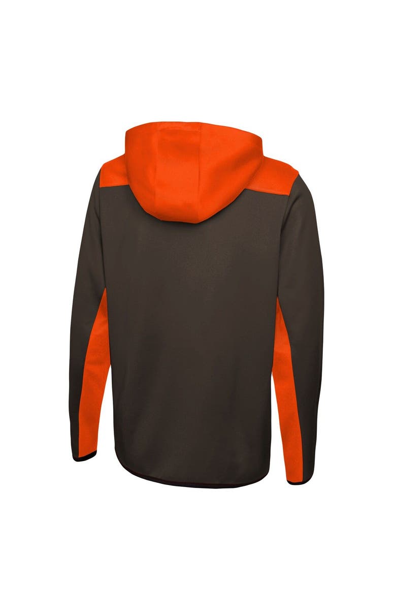 New Era Men's New Era Brown Cleveland Browns Combine Authentic Hard Hitter Pullover Hoodie, Alternate, color, Brown