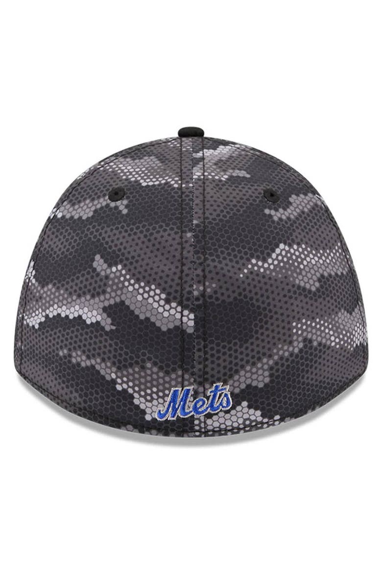 Men's New Era Black New York Mets Camo 39THIRTY A-Frame Flex Hat, Alternate, color, Black