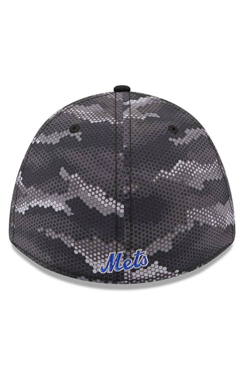 New Era Men's New Era Black New York Mets Camo 39THIRTY A-Frame Flex Hat, Alternate, color, Black