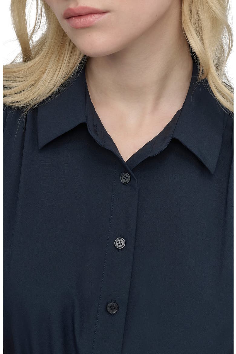 Ruffle Mini Shirtdress, Alternate, color, NAVY