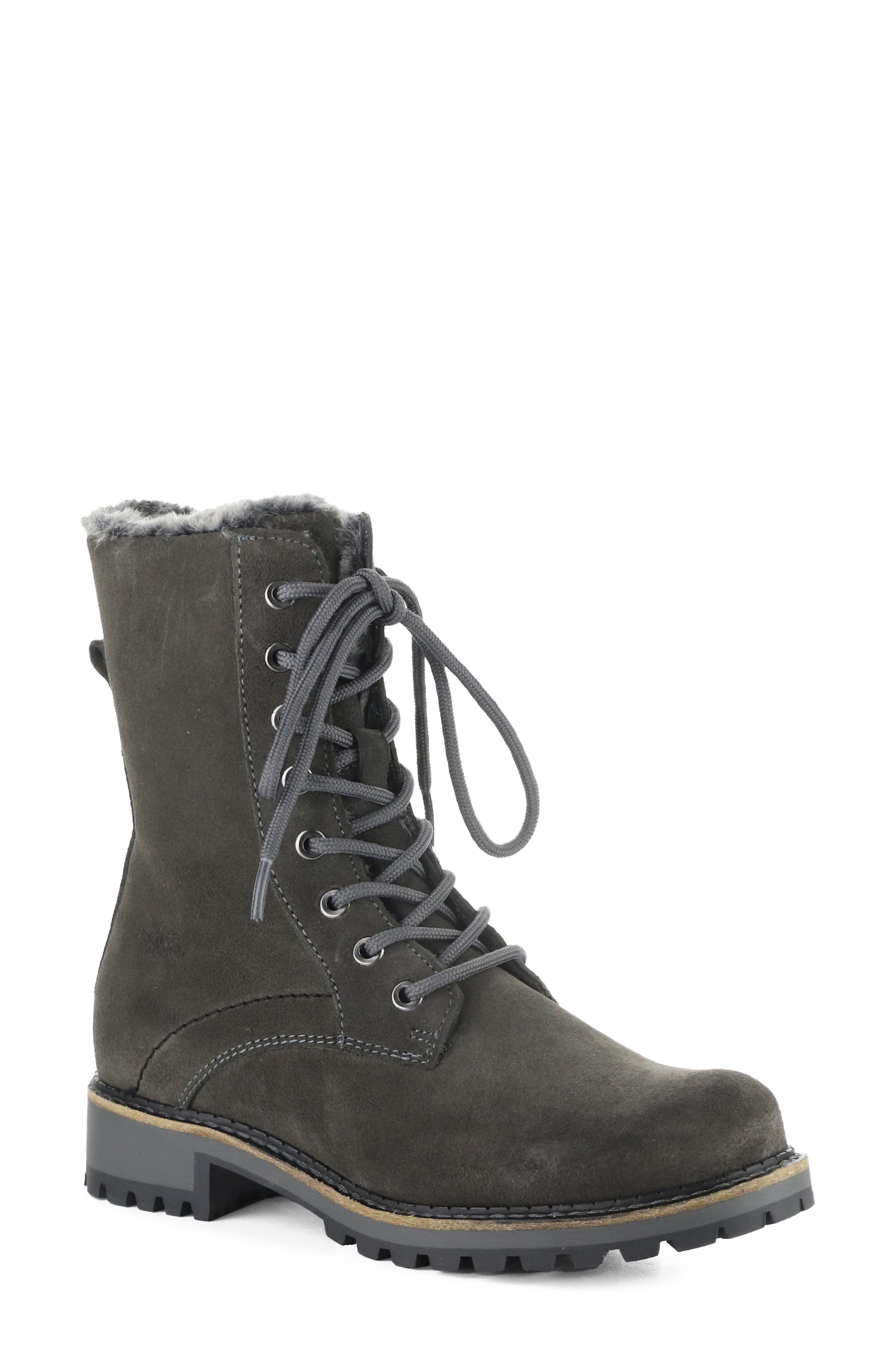 Cyrus Leather Boot with Faux Fur Trim, Main, color, ANTHRACITE