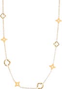 Adornia 18K Gold Plated Clover Station Necklace
