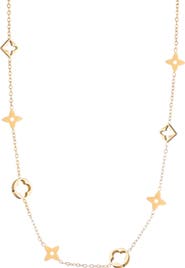 Adornia 18K Gold Plated Clover Station Necklace