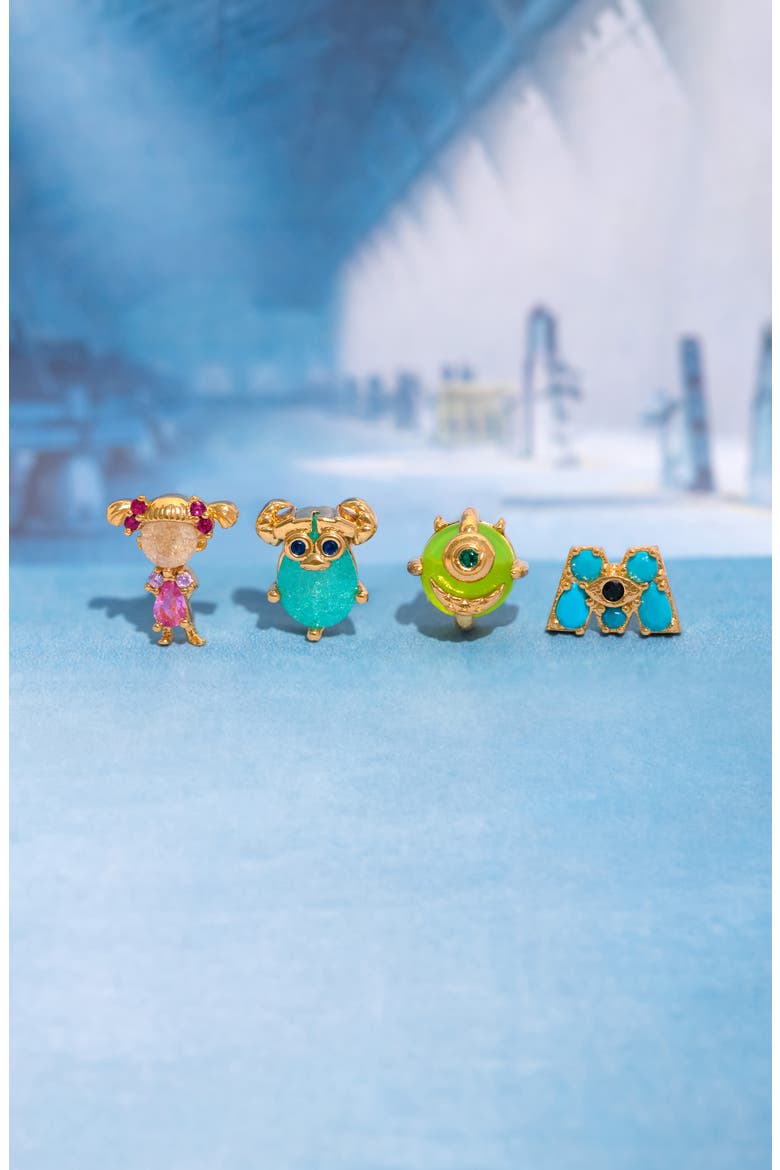 x Disney® Pixar Monster's Inc. Set of 4 Stud Earrings, Alternate, color, GOLD