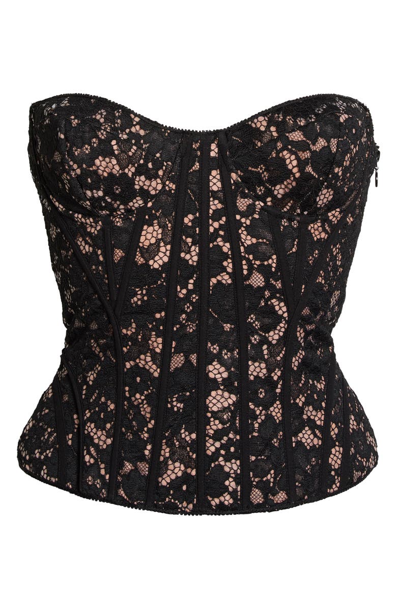 HOUSE OF CB Solaine Lace Corset Top, Alternate, color, Black