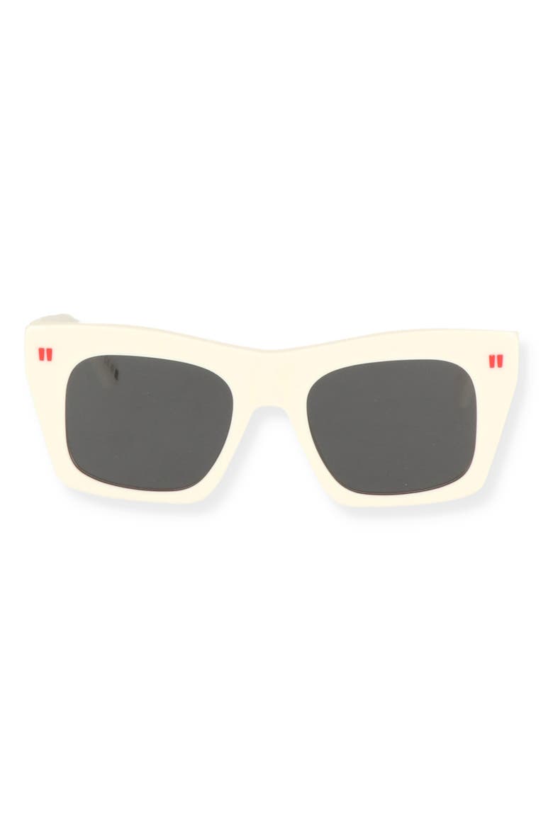 51mm Selma Square Sunglasses, Alternate, color, OFF WHITE/ DARK GREY