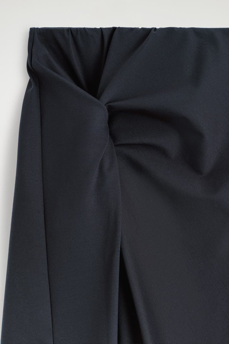 Twist-Detail Jersey Midi Skirt, Alternate, color, NAVY