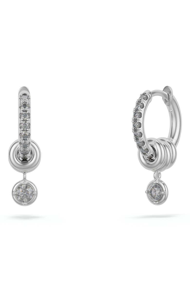 Spinelli Kilcollin Zahra Grey Diamond Pavé Huggie Hoop Earrings, Main, color, Silver