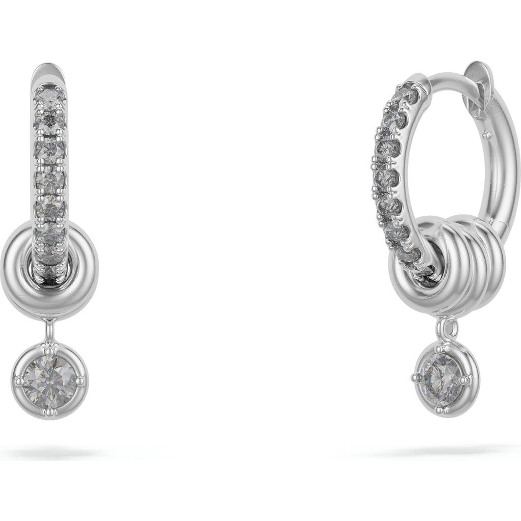 Spinelli Kilcollin Zahra Grey Diamond Pavé Huggie Hoop Earrings In Metallic