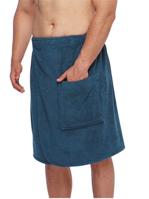 Arus Gots Certified Organic Cotton Shower Wrap In Blue