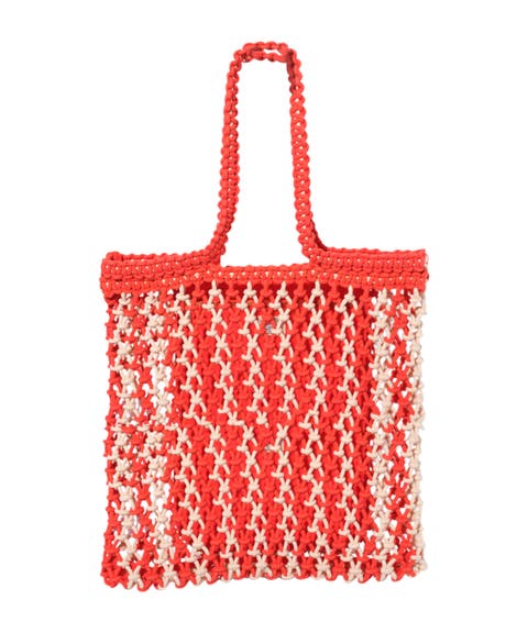 sunwashed macrame tote