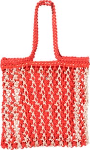 Faherty sunwashed macrame tote