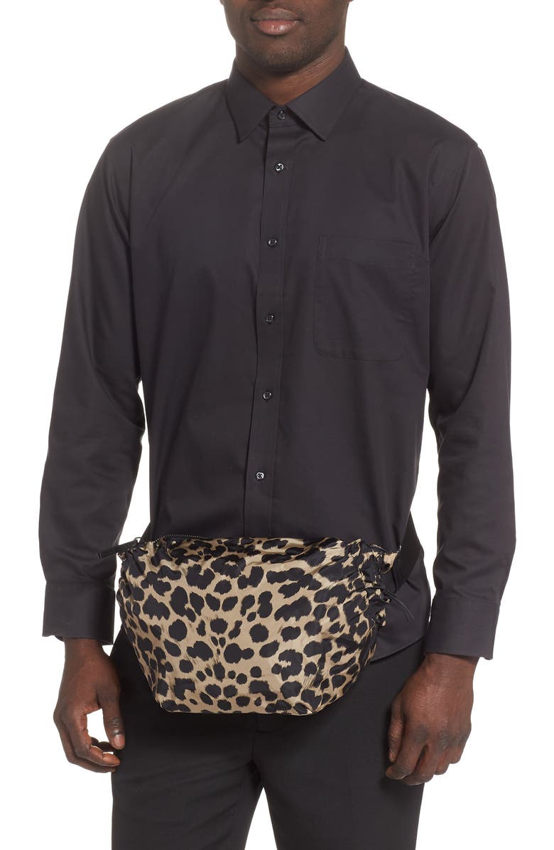 Dries Van Noten Leopard Print Belt Bag, Alternate, color,