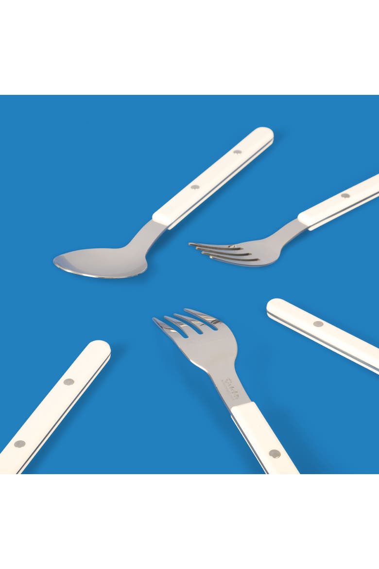 20-Piece Stainless Steel Flatware Set with ABS Handles, Service for 4, Alternate, color, Linen