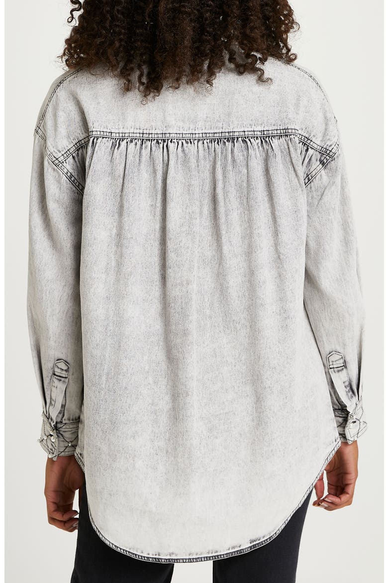 Studded Denim Shirt, Alternate, color, GREY