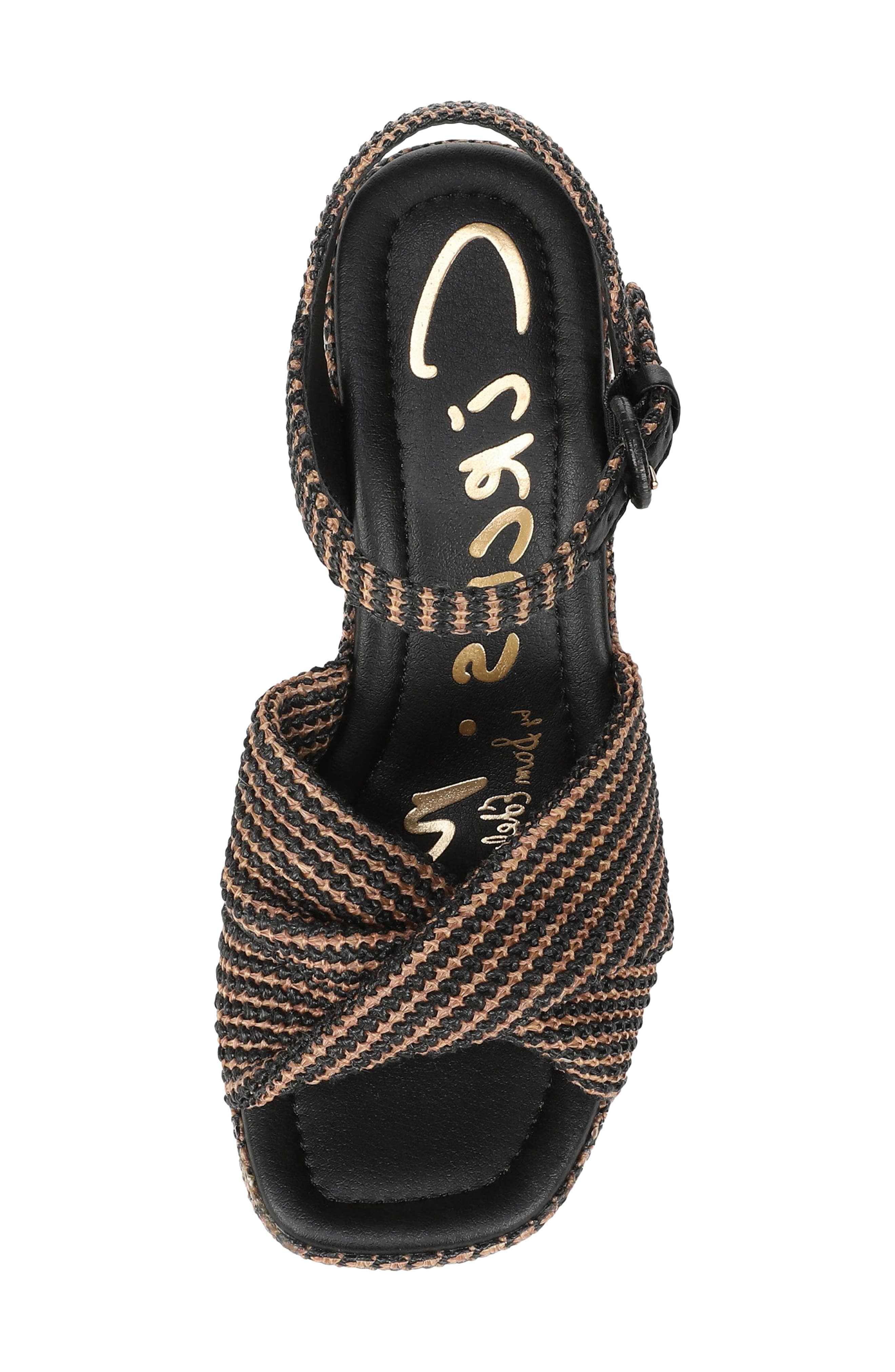 Circus NY by Sam Edelman Joanne Ankle Strap Platform Wedge Sandal, Alternate, color, Black/ Rich Cognac