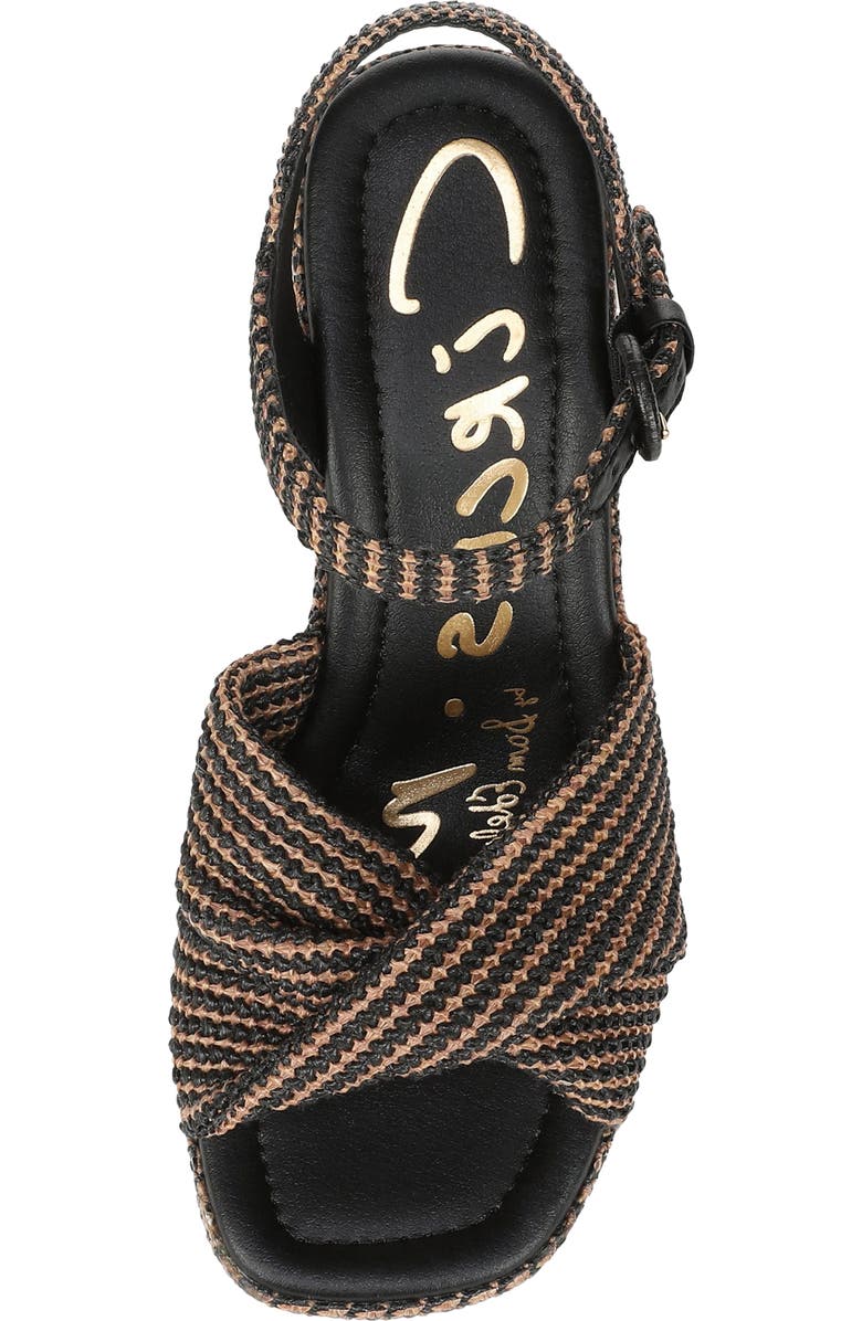 Circus NY by Sam Edelman Joanne Ankle Strap Platform Wedge Sandal, Alternate, color, Black/ Rich Cognac