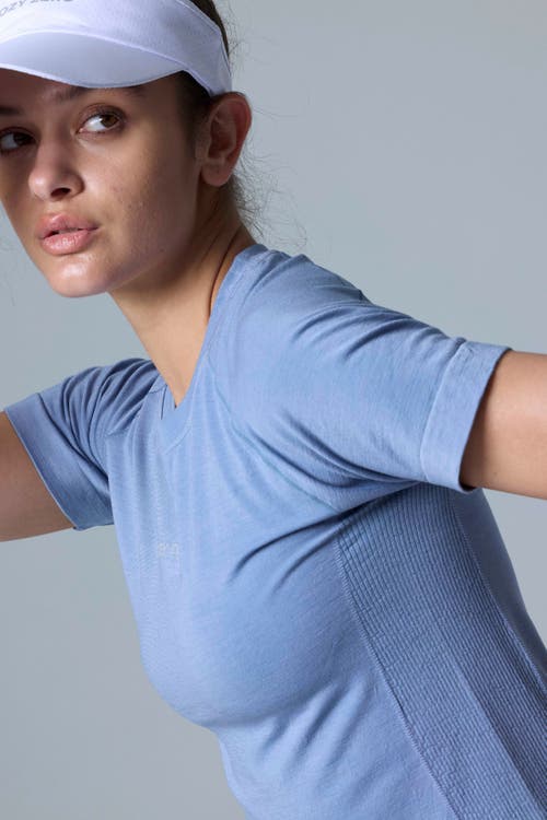 Cozy Zero Tech Merino Light Weight Daily Tee In Faded Denim