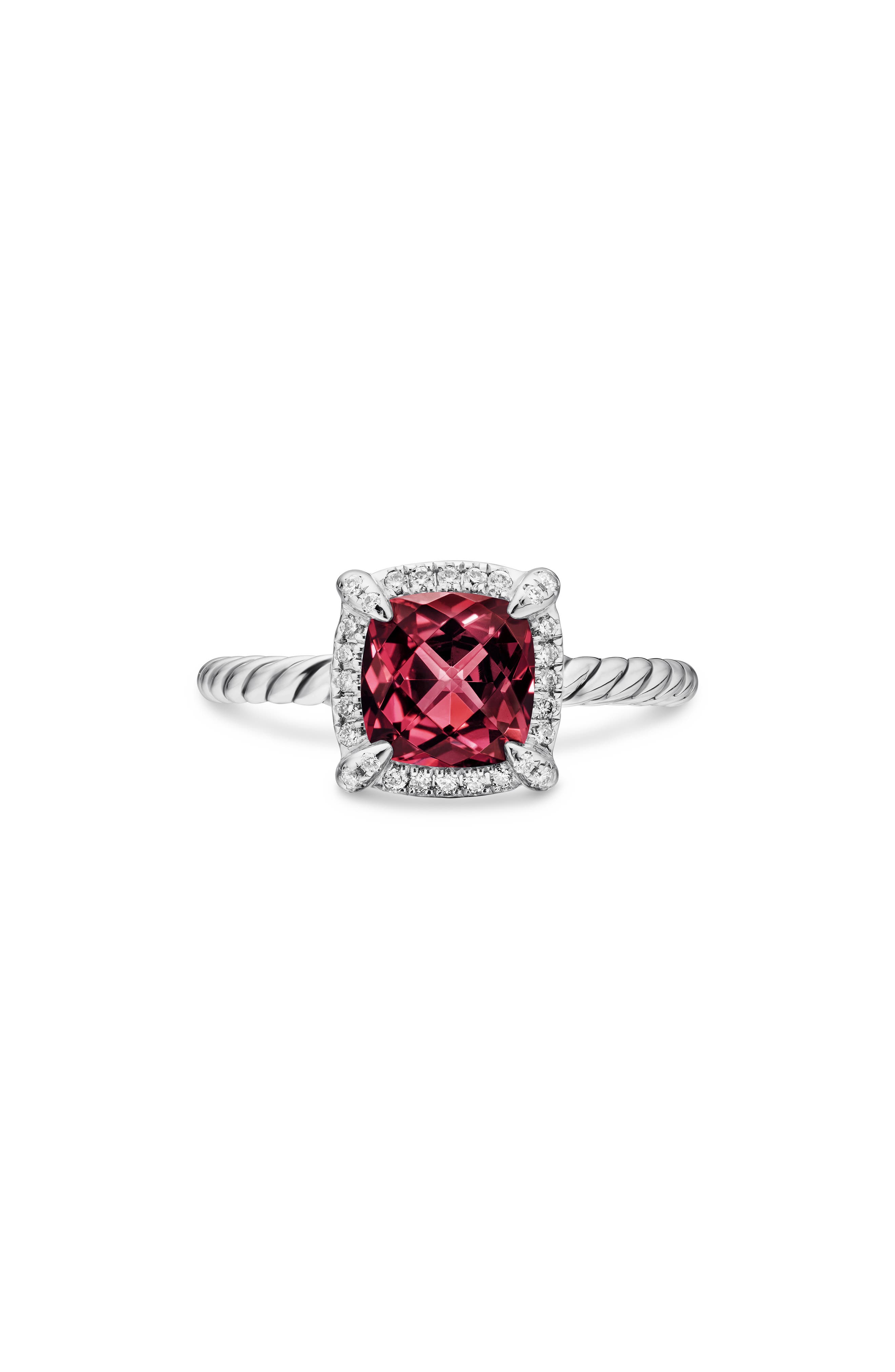 SILVER PAVE/ RED GARNET