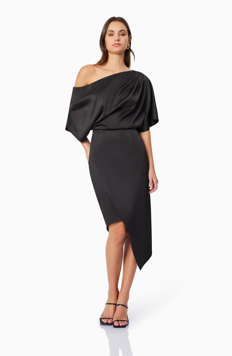 Elliatt Carson One-Shoulder Satin Dress, Alternate, color,