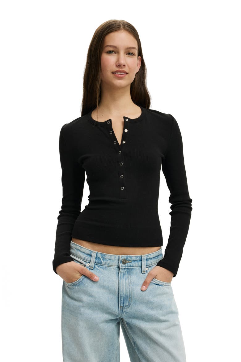 Women's Blake Henley Long Sleeve, Main, color, Black