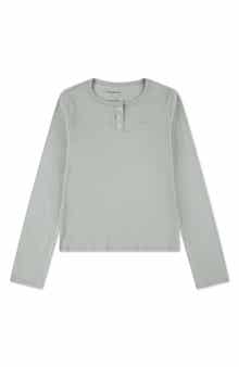 abercrombie kids Kids' Essential Long Sleeve Rib Henley