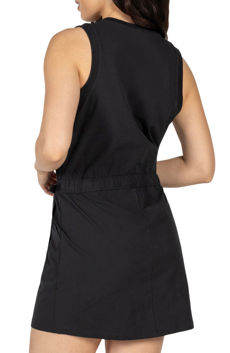 KYODAN Sleeveless Seersucker Dress, Alternate, color, Black