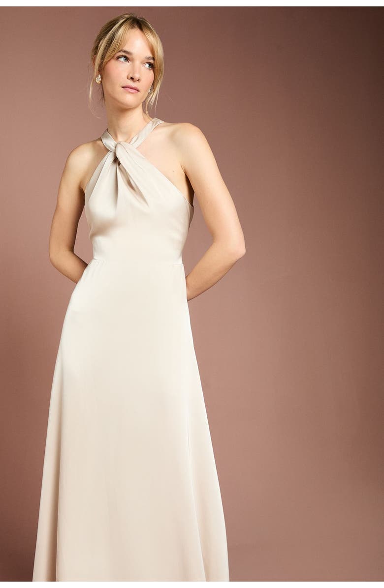 Coast Honoured Twist Halterneck Maxi Dress, Alternate, color, Champagne